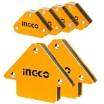 INGCO AMWH6001 6-Piece Magnetic Welding Holder Set - Durable & Long-Lasting Mini & 3" Magnets (10Lbs & 25Lbs Pull Force) for 45?, 90?, 135? Angles - Perfect for Your Welding Projects!"