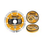 "INGCO DMD011102 110mm (4-3/8") Dry Diamond Disc - 10mm Blade for Long-Lasting, Durable Cutting of Concrete, Brick, Limestone, Granite & Marble. Perfect for Wet & Dry Use, Packed in Color Box!"