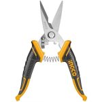 INGCO HES0188 8" Electrician's Scissors - Durable Stainless Steel, Unique Handle Design, Sharp Teeth Blade, Sandblast Finish, Double Blister Pack. Perfect for Long-Lasting Precision Cutting!