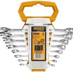 INGCO HKSPA1088 8-Piece Combination Spanner Set (6-19mm) - Durable & Long-Lasting! Includes 6, 8, 10, 12, 14, 15, 17, 19mm Spanners, Fine Polished & Conveniently Packed on Plastic Hanger