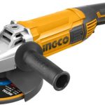 INGCO AG200018 Angle Grinder - 2000W Power, 220-240V, 8450RPM, 180mm Disc Diameter, M14 Spindle, Includes Auxiliary Handle & Extra Carbon Brushes - Durable & Versatile for All Your Grinding Needs!