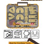 INGCO AKTMT2301 23-Piece Multi Tool Blade Set ? Includes 10 Sandpapers, Delta Pad, Grout Removal Tools, Bi-Metal & Cr-V Saw Blades, and Scrapers for Long-Lasting Performance!