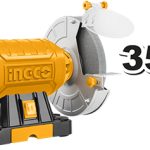 INGCO BG83502 Bench Grinder - 220-240V, 350W Power, 2950rpm, 200mm Wheel, Heavy-Duty Aluminum Base, Adjustable Work Rest, Includes Eye Shields & Tool Storage Box - Durable & Long-Lasting!
