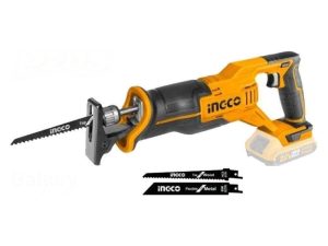 INGCO CRSLI1152 20V Cordless Reciprocating Saw - 0-2800 RPM, Cuts Metal (8mm) & Wood (115mm), Durable & Long-Lasting, Includes Metal & Wood Blades (Battery & Charger Sold Separately)