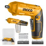 INGCO CSDLI0442 Cordless Screwdriver - 4V, 240RPM, 4N.m Torque, Adjustable Handle, USB-C Charging, Integrated Light & 18 Cr-V Bits Set - Durable, Long-lasting & Ready for Any Task!