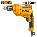 INGCO ED50028 Electric Drill - 500W Power, 220-240V, 0-3300rpm, 10mm Capacity, Variable Speed & Forward/Reverse, Durable & Long Lasting + Extra Carbon Brushes Included! Perfect for DIY Projects!