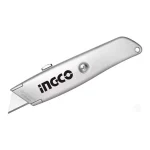 INGCO HUK615 Utility Knife - Durable Zinc Alloy Body, Auto-Lock SK4 Blade (61mm x 19mm), Lightweight 110g, Convenient Sliding Card Packaging for Long-Lasting Performance