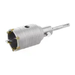 INGCO HCB0501 Hole Core Bit - 50mm Diameter, 5 TCT Blades + 110mm Adaptor + 8x110mm Masonry Drill Bit - Long-Lasting Performance in Color Box