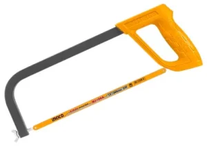 INGCO HHFS3058 300mm (12") Hacksaw Frame with Durable 24 TPI Bi-Metal Blade ? Lightweight, Comfortable ABS Handle for Easy Cutting of Metal, Plastic & Wood ? Perfect for DIY Projects!