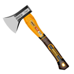 INGCO HAX0811000F Aircraft Axe - 1000g Lightweight, Durable Drop-Forged Steel Head, Heat Treated, Comfortable 3-Color Fiberglass Handle, Long-Lasting Performance - Perfect for Your Next Adventure!