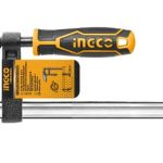INGCO HFC020802 F Clamp - 80x300mm, 270KG Max Force, Durable Plastic Handle, 6x22mm Iron Ruler, 13.5mm Screw Thread - Long Lasting & Reliable for All Your Clamping Needs!