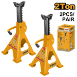 INGCO HJS0201 Jack Stand - 2pcs/Pair, 2 Ton Capacity, Adjustable 250-380mm, Durable & Stable with Large Saddle, Color Box Packaging - Perfect for Safe Vehicle Support!