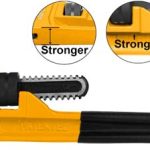 INGCO HPW0824 Pipe Wrench - 24" Size, Max Clamping Diameter 76mm, Durable Cr-Mo Mobile Jaw, Ductile Cast Iron Body, Black Finish, Solid Rivet - Long-Lasting & Reliable Tool!