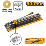 INGCO HTC04601 Tile Cutter - Precision Cutting Tool with 600mm Max Length & 14mm Thickness, Durable Steel Base, Aluminum Sliders, Multi-Function for Direct & Diagonal Cuts, Lightweight & Easy to Use!