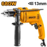 INGCO ID6808 Impact Drill - 680W, 220-240V, 0-3000 RPM, 13mm Max Drill Capacity, Hammer Function, Variable Speed, Durable & Long-Lasting for All Your DIY Projects!