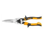 INGCO HTSN0112S 12" Long Straight Aviation Snip ? Durable & Long-Lasting with Unique Two-Tone Soft Handle ? Perfect for Cutting Plastic, Rubber & 0.5mm Brass Wire ? Packed in Half Double Blister