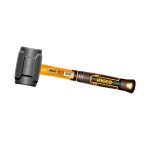 INGCO HRUH8808 8oz/220g Rubber Hammer - Durable, Non-Spark, Non-Marring Plastic Faces, Unique Fiberglass Handle ? Perfect for Protecting Workpieces!"