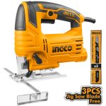 INGCO JS57028 Jig Saw - 570W, 220-240V, Variable Speed 800-3000rpm, 4-Pendulum Function, Cuts Wood (65mm) & Steel (8mm) - Durable, Long-Lasting with 3 Blades & Extra Carbon Brushes!