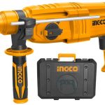 INGCO RGH9028 Rotary Hammer 800W - 220-240V, 0-1100RPM, 0-4000BPM, 2.5J Impact Energy, SDS Plus, 3 Drills & 2 Chisels, Extra Carbon Brushes - Durable & Long-Lasting Power Tool for Concrete, Steel, and Wood!