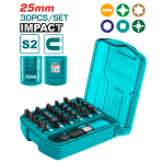TOTAL TOOLS 30 PCS 25MM IMPACT SCREWDRIVER BITS SET TACSD18306