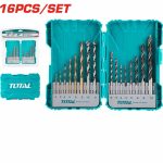 TOTAL TOOLS 16PCS METAL,CONCRETE AND WOOD DRILL BIT SET TACSDL11601