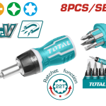TOTAL TOOLS 8 IN 1  STUBBY SCREWDRIVER SET TACSDS1726