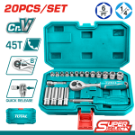 TOTAL TOOLS 20 PCS 1/4" SOCKET SET THT141201