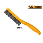 INGCO HKTWB2705 Durable Steel Wire Brush - 270mm Length, 5 Rows, Plastic Handle for Long-Lasting Performance - Ideal for Tough Cleaning Tasks!