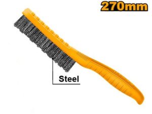 INGCO HKTWB2705 Durable Steel Wire Brush - 270mm Length, 5 Rows, Plastic Handle for Long-Lasting Performance - Ideal for Tough Cleaning Tasks!