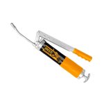 INGCO GRG015002 Heavy-Duty Grease Gun - High Volume Dual Piston, 400CC Capacity, 3600psi Working Pressure, Durable Steel Tube, Includes 12" Flexible Hose & Metallic Bend Spout - Built to Last!