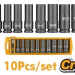 INGCO HKISSD12102 L 10 Pcs 1/2" deep impact socket set