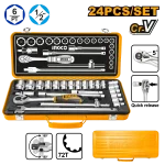 INGCO HKTS12242 24 Pcs 1/2" socket set
